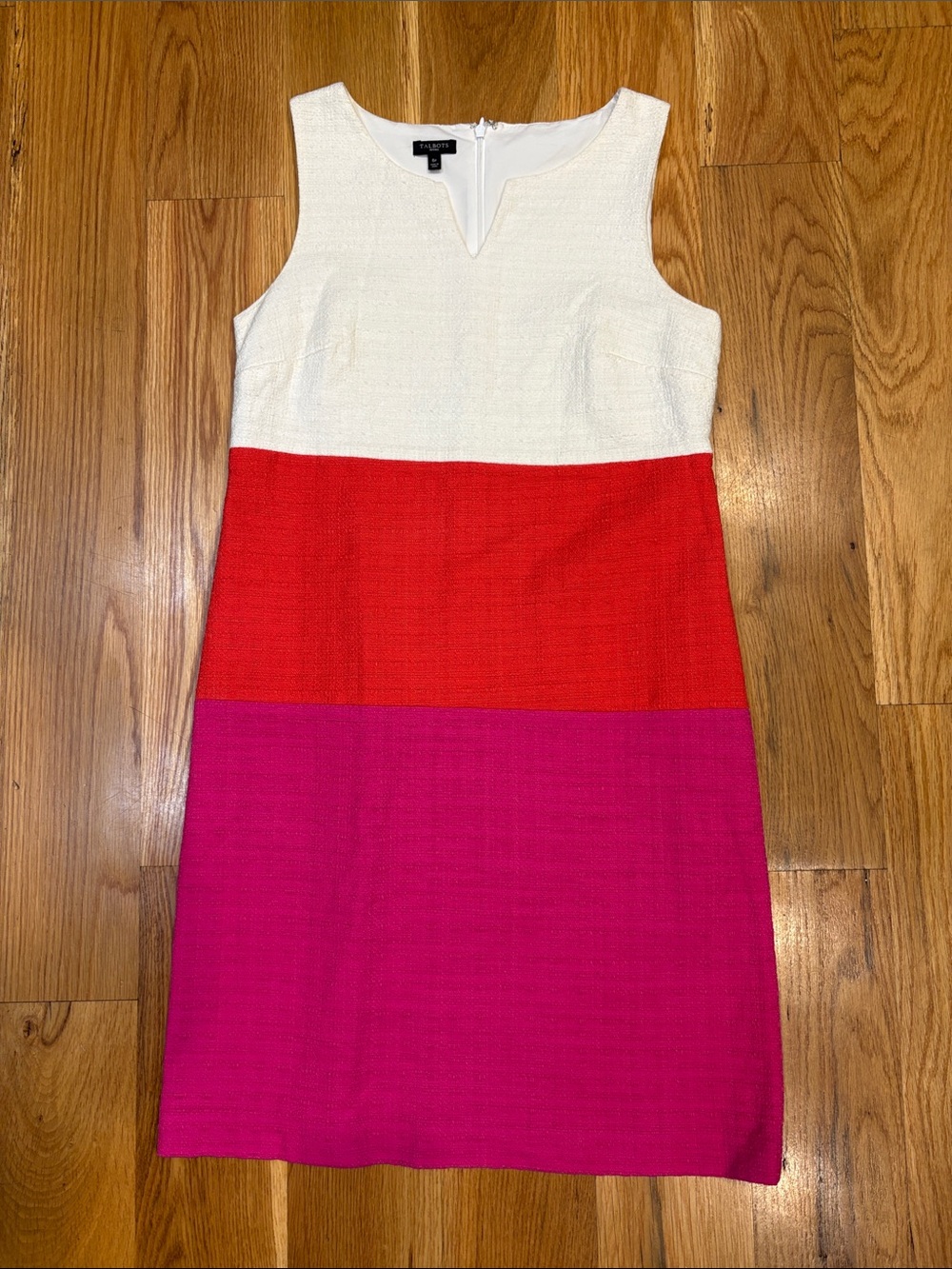 Talbots Color Block Seeveless Textured Sheath Dress, Size 6P